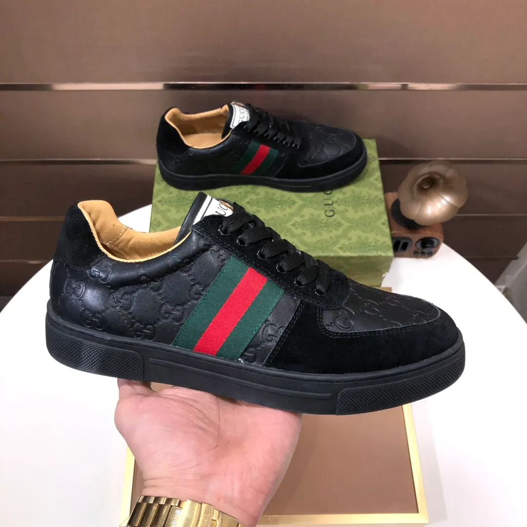 Men's shoes💰440💰[GUCCI] Official website 1:1 men's sports shoes are now on the market. They are made of original fabric + water-dyed sheepskin lining, plus the official website original 1:1 comfortable outsole. Fashionable and versatile, super comfortable and breathable. Standard shoe size 38/45 (custom-made size 45 is non-refundable)
